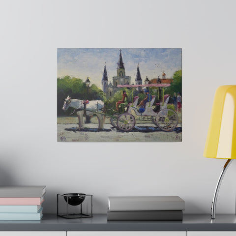 Carriage and St. Louis Cathedral - Matte Canvas