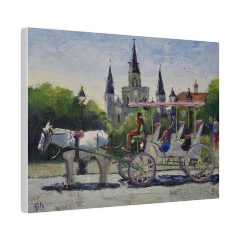 Carriage and St. Louis Cathedral - Matte Canvas
