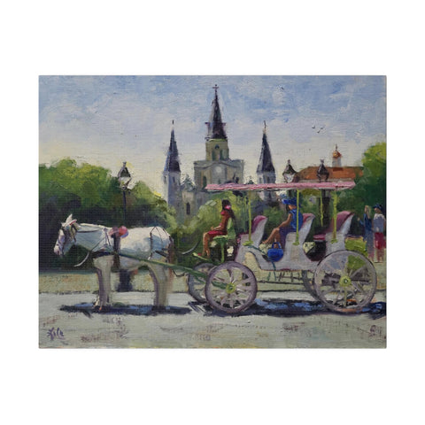 Carriage and St. Louis Cathedral - Matte Canvas