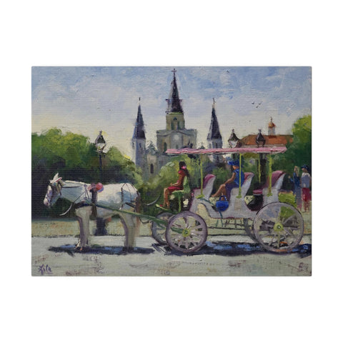 Carriage and St. Louis Cathedral - Matte Canvas