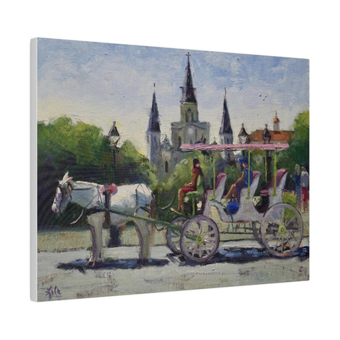 Carriage and St. Louis Cathedral - Matte Canvas